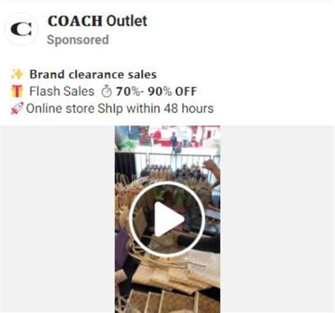 coach clearance scams